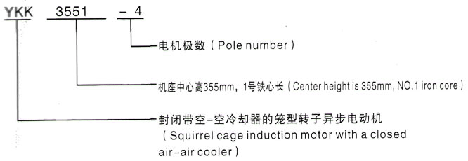 YKK系列(H355-1000)高压JR147-6三相异步电机西安泰富西玛电机型号说明